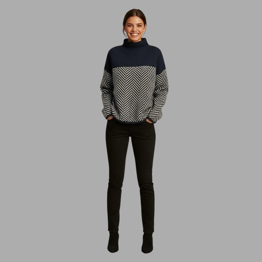 Sarah | Herringbone Knitted Sweater