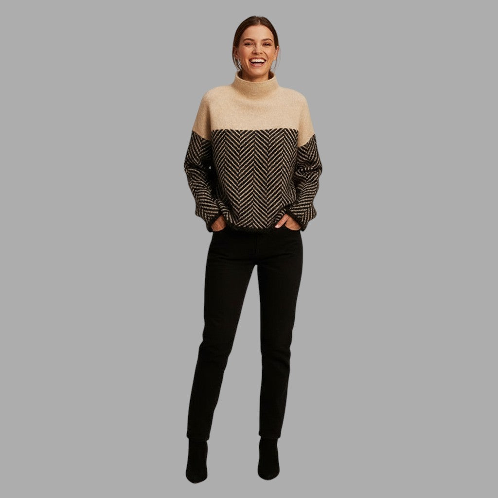 Sarah | Herringbone Knitted Sweater