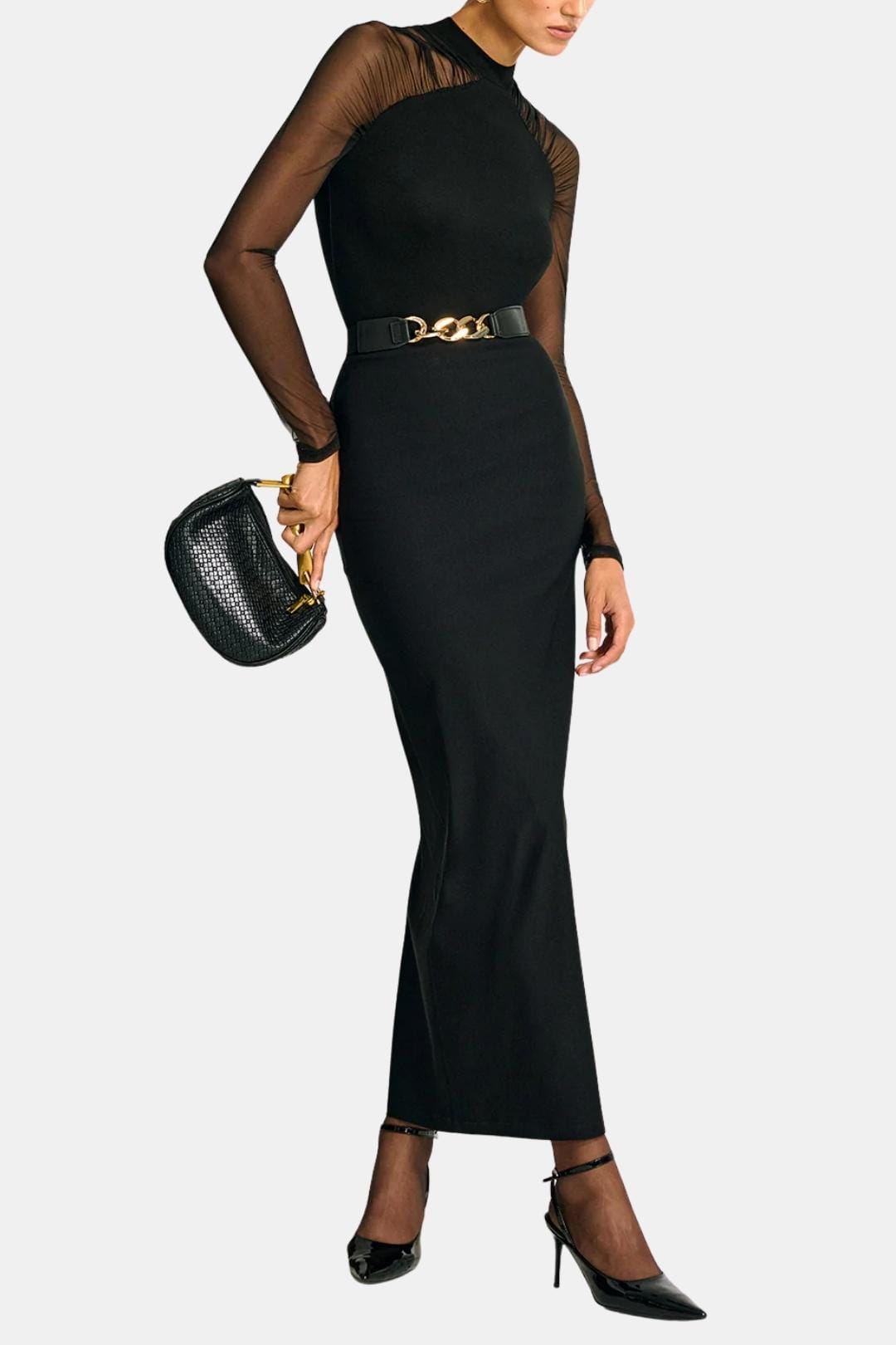 Caliana – Sheer Sleeve Fitted Blouse