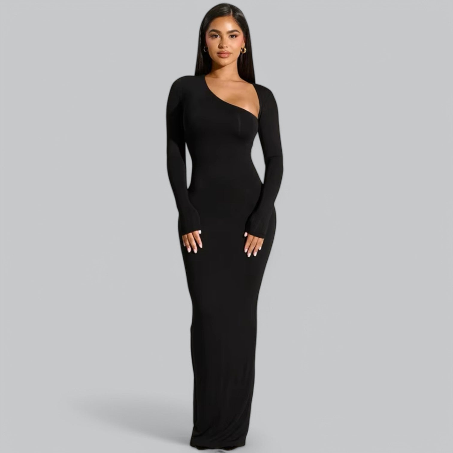 Elegant Asymmetric Maxi Party Dress