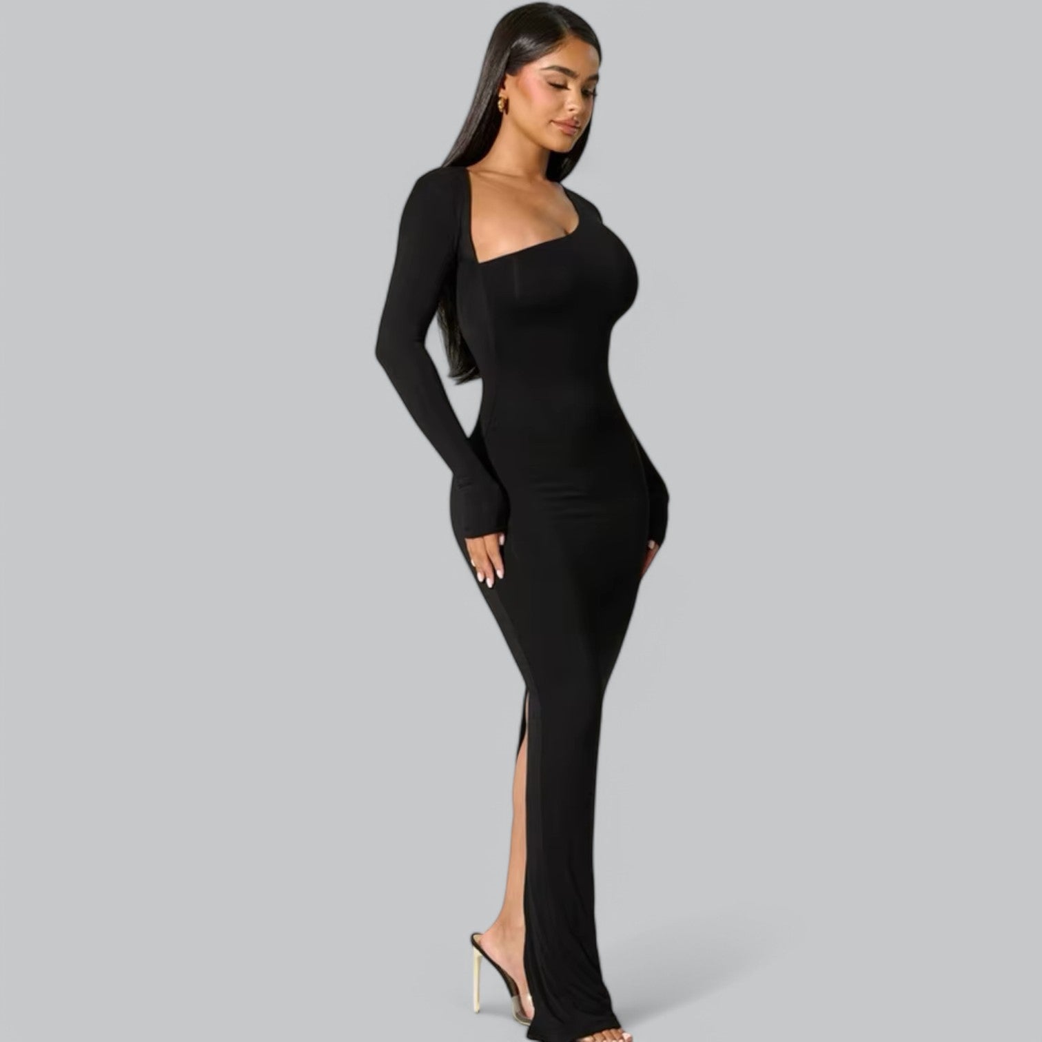 Elegant Asymmetric Maxi Party Dress