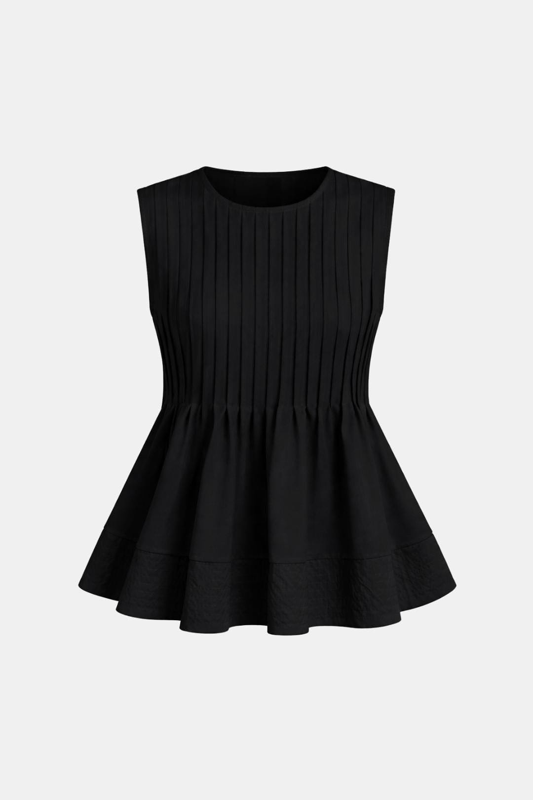 Elodia – Pleated Peplum Sleeveless Blouse