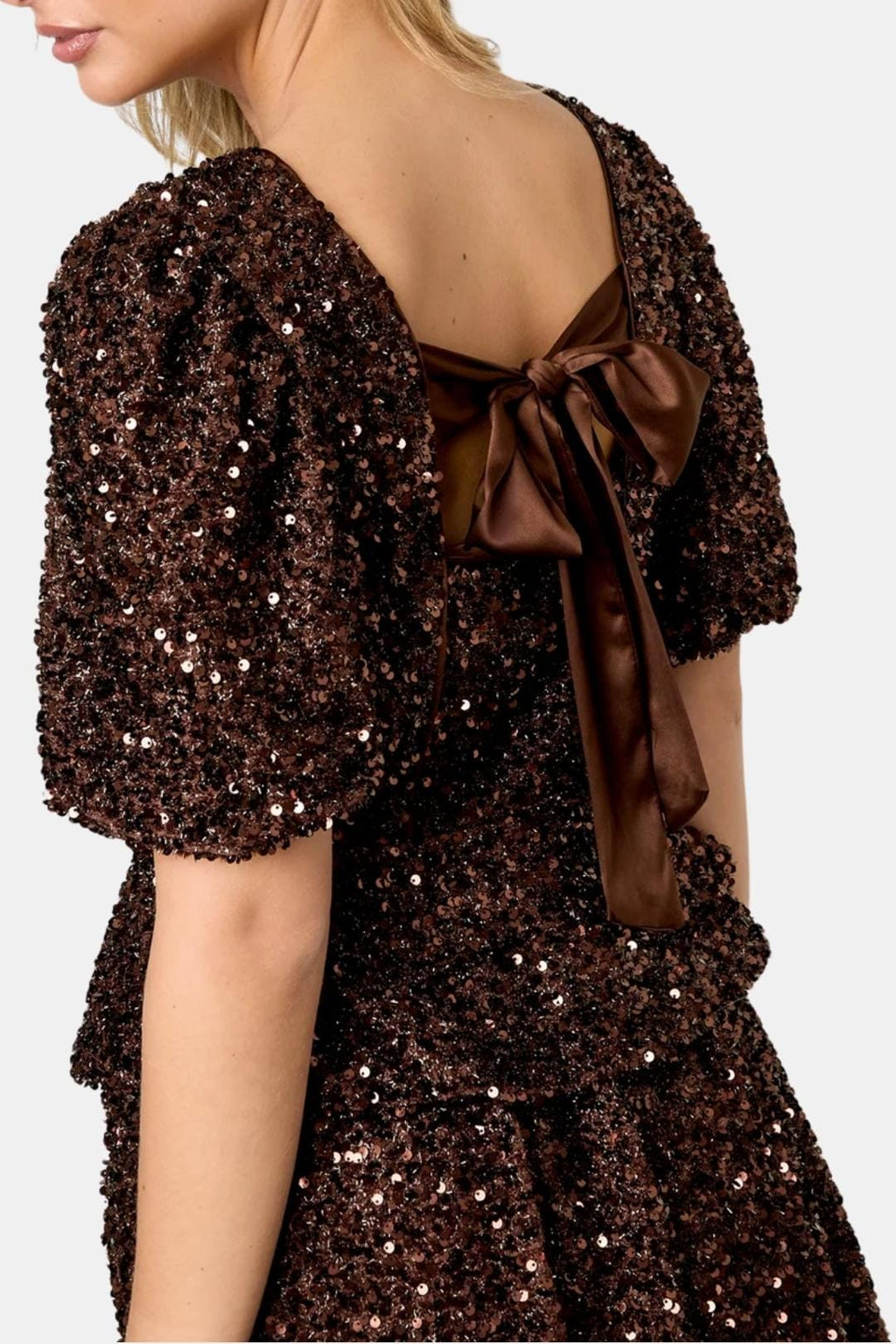 Hayden – Shimmered Puff-Sleeve Party Top