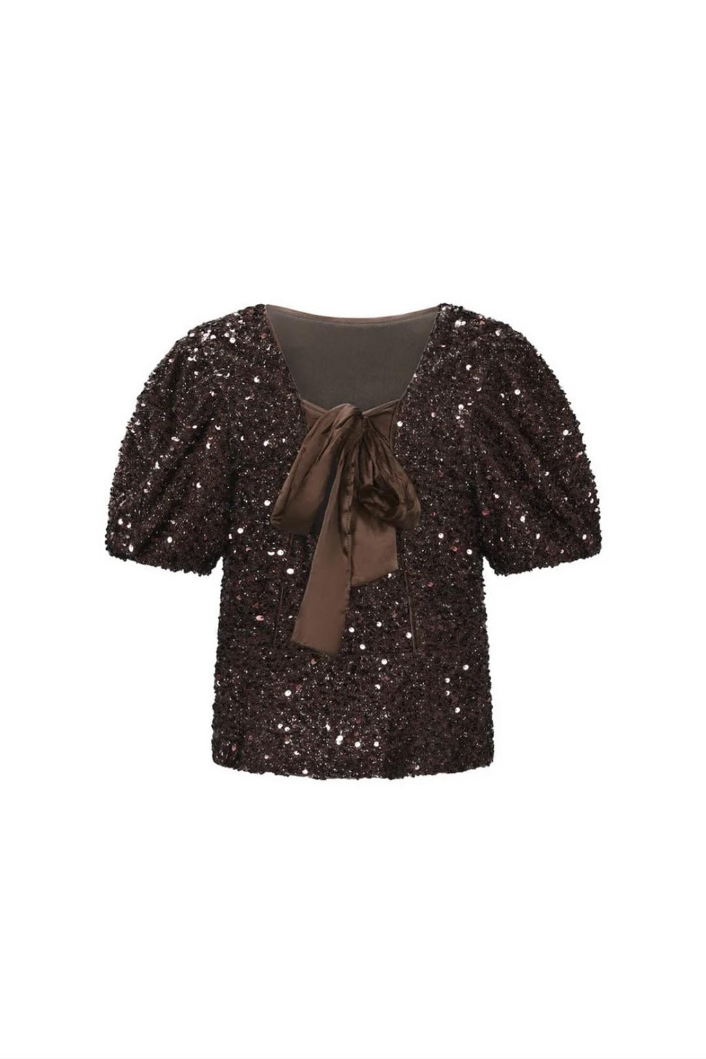 Hayden – Shimmered Puff-Sleeve Party Top