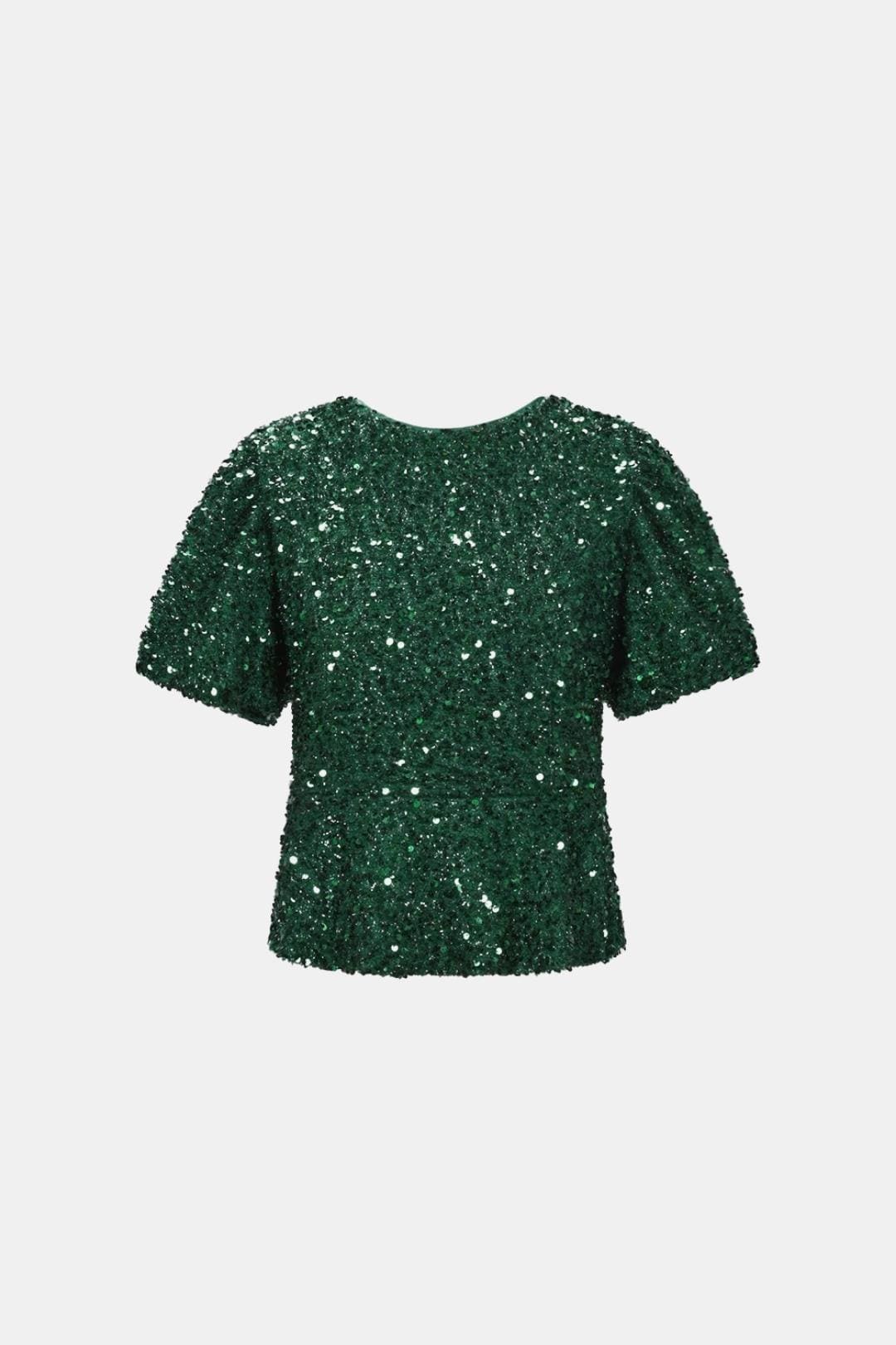 Hayden – Shimmered Puff-Sleeve Party Top