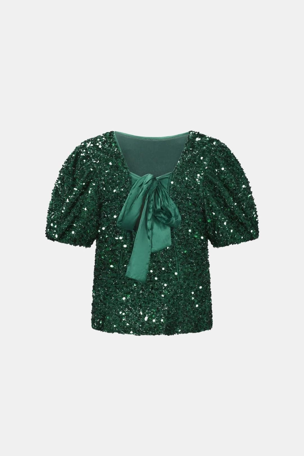 Hayden – Shimmered Puff-Sleeve Party Top