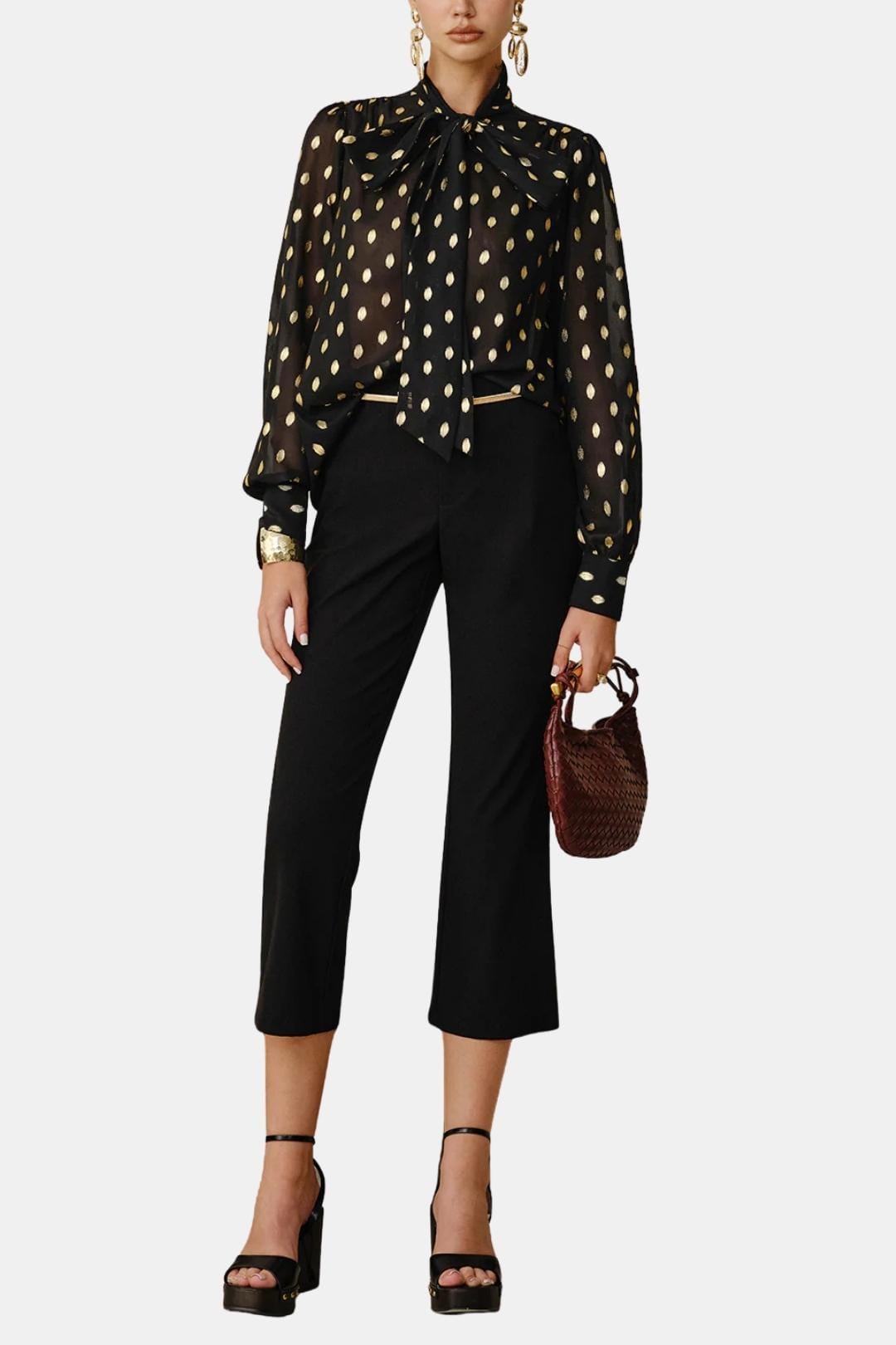 Ismera – Polka Dot Bow Neck Blouse