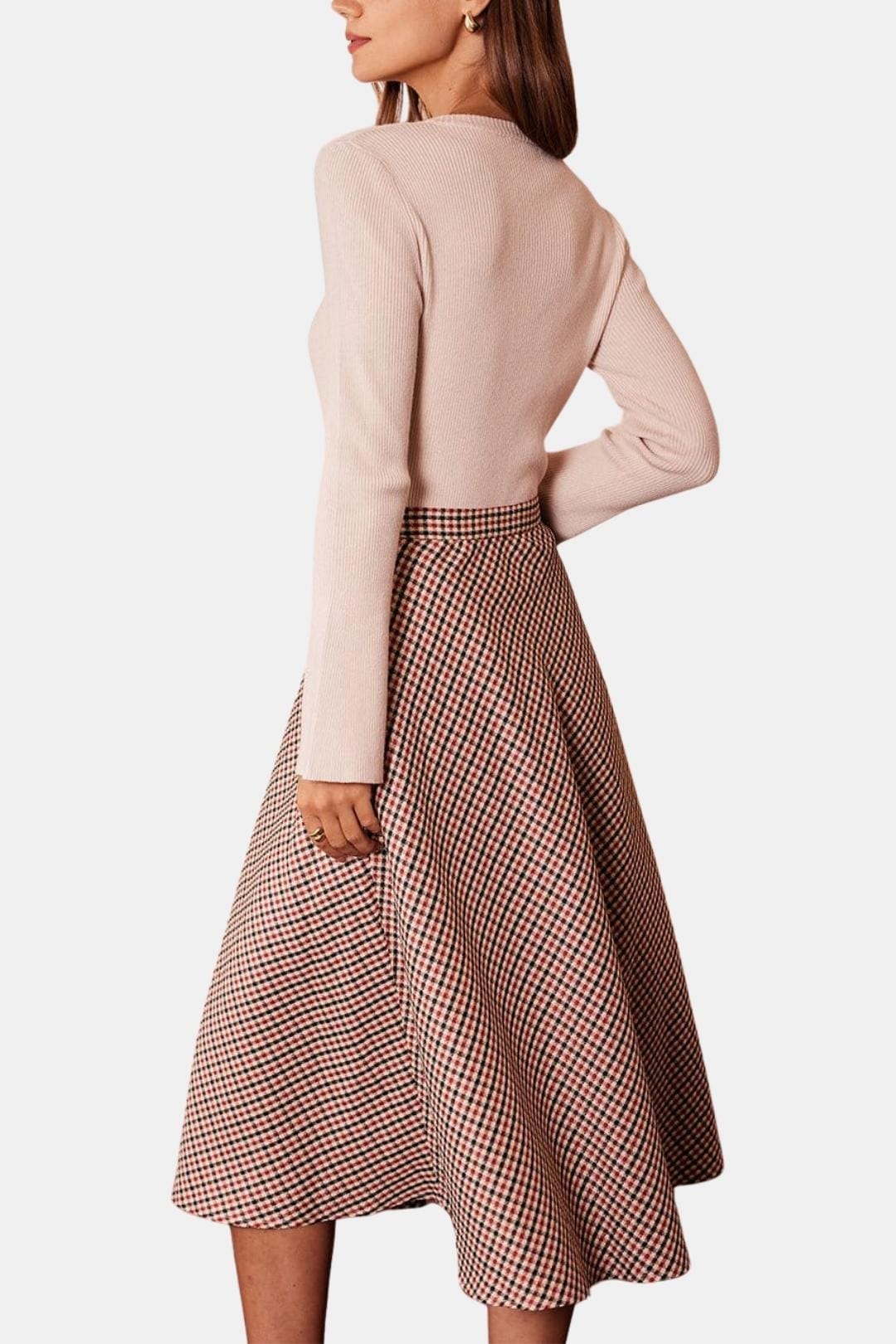 Katina – Ribbed Round Neck Button Knit Top