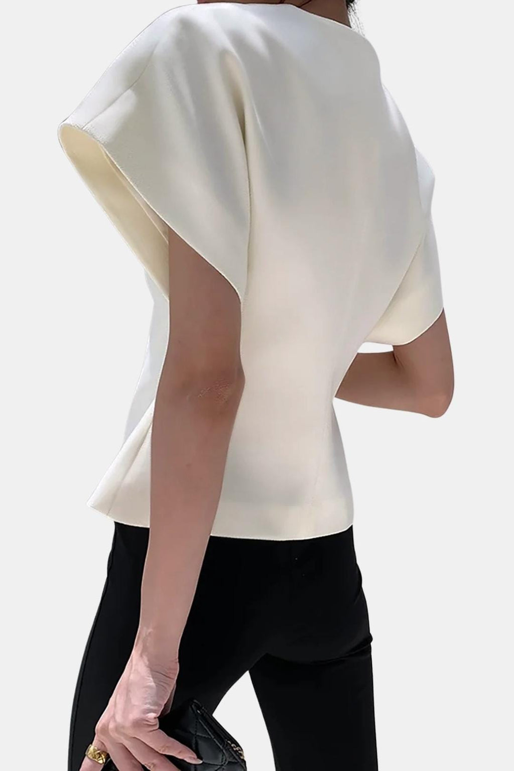 Lucena – Structured V-Neck Button Blouse