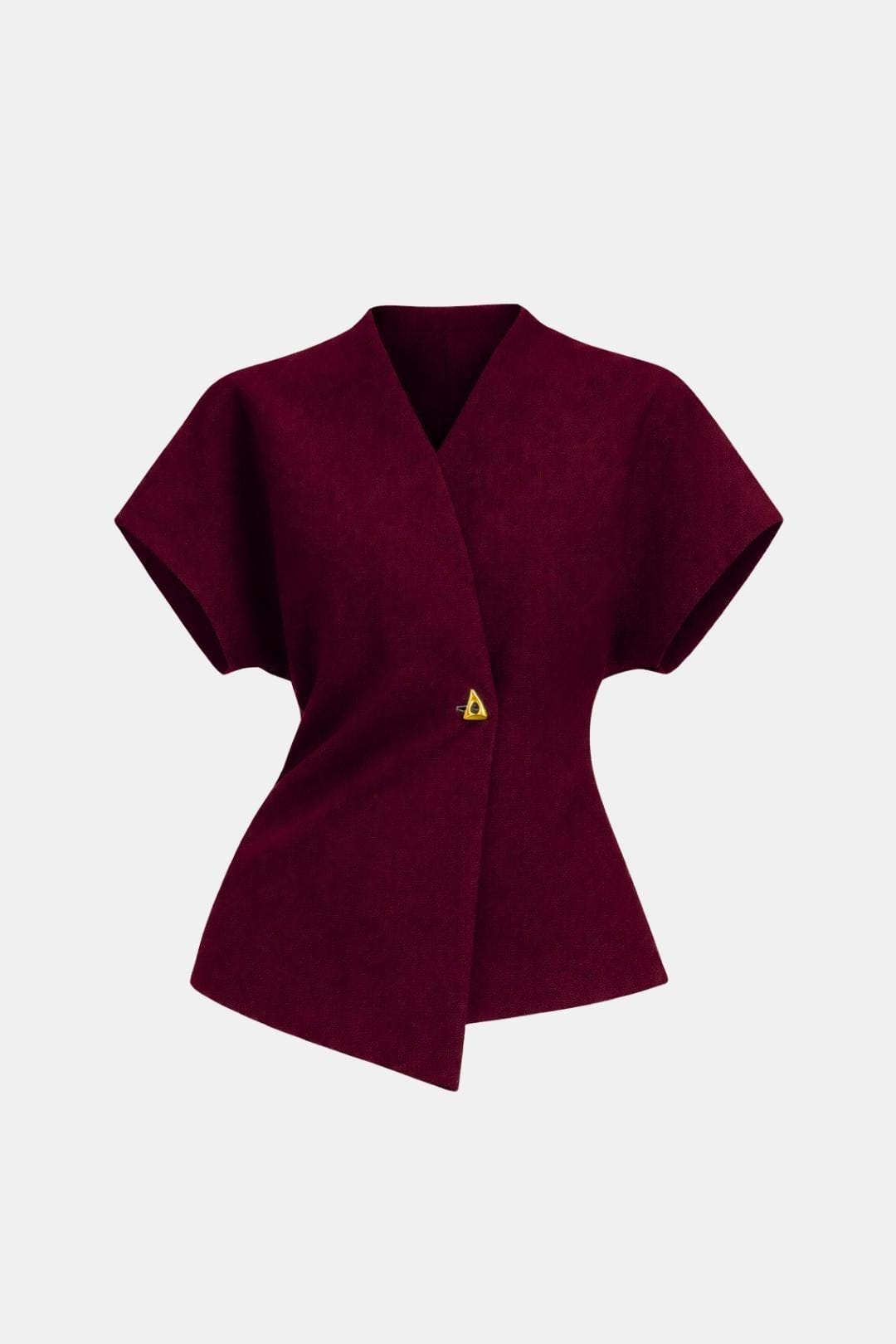 Lucena – Structured V-Neck Button Blouse