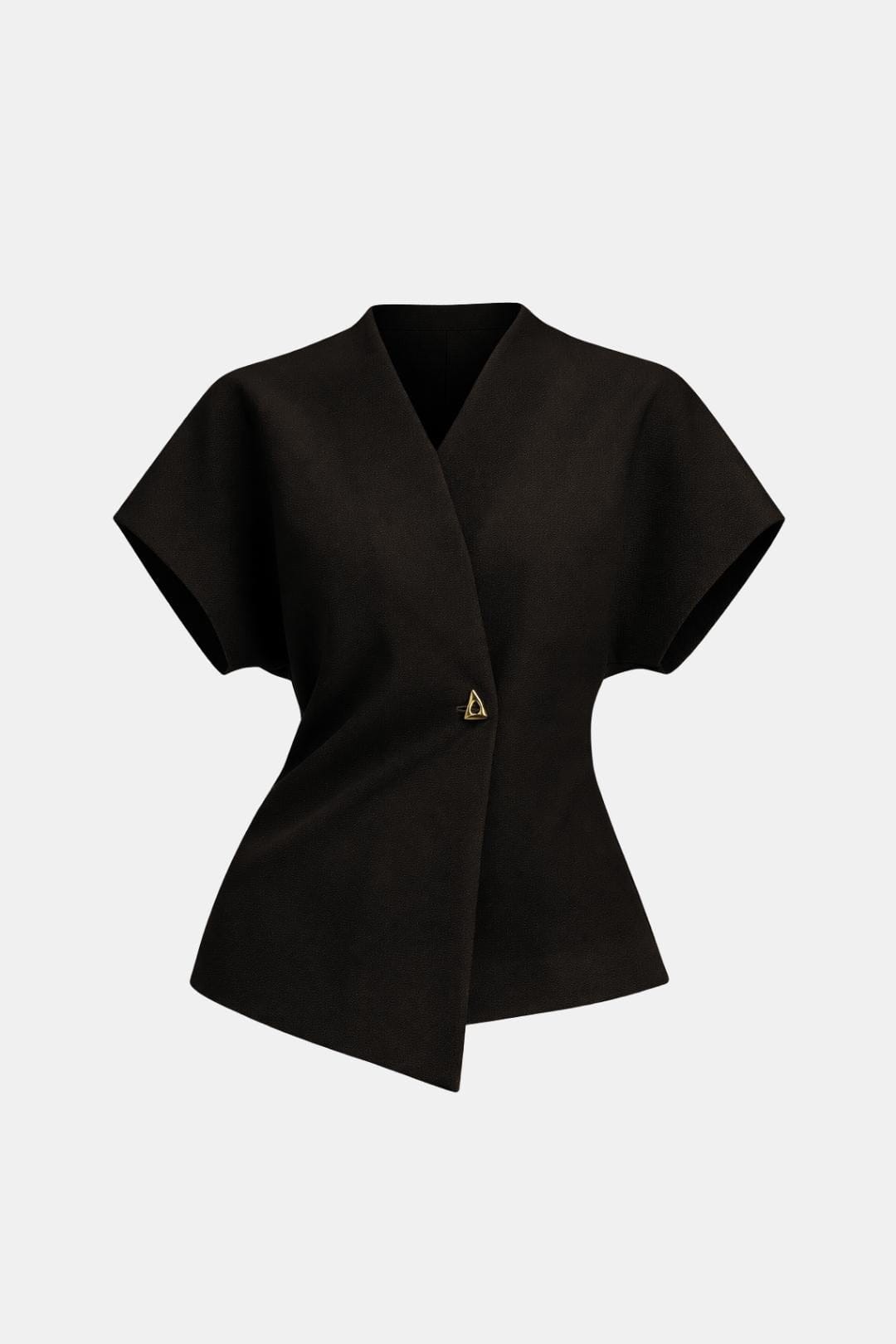 Lucena – Structured V-Neck Button Blouse