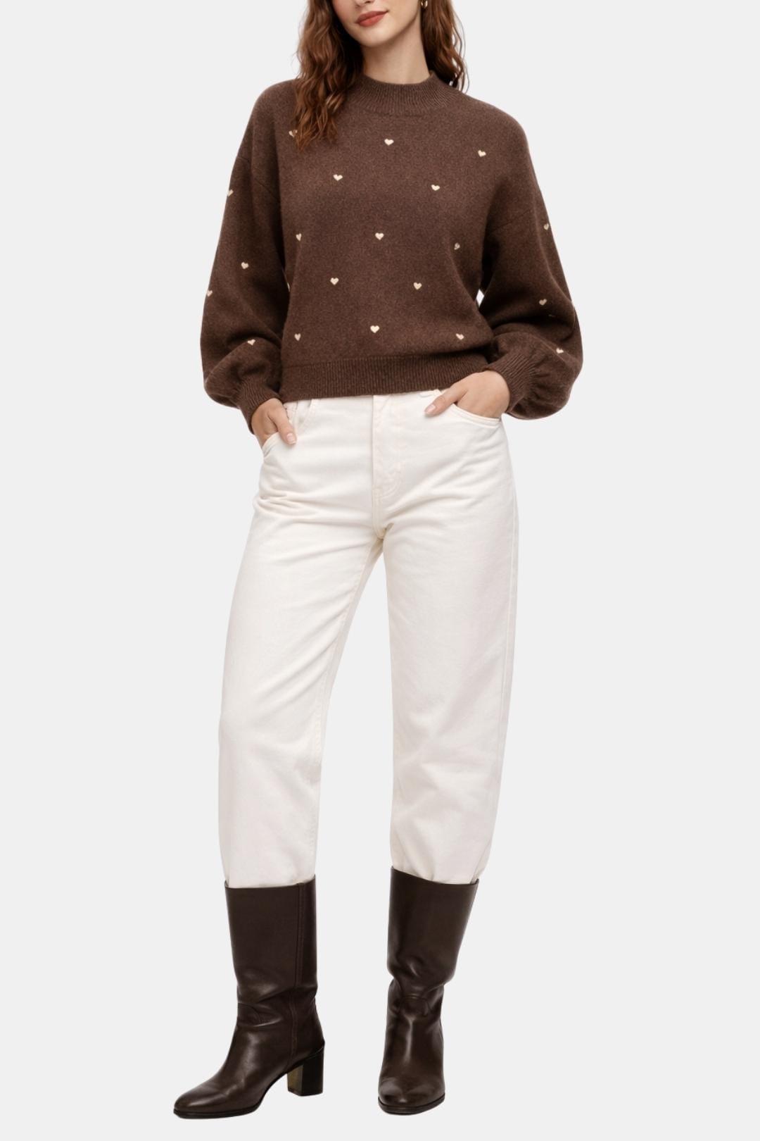 Nella – Heart Pattern Knitted Sweater