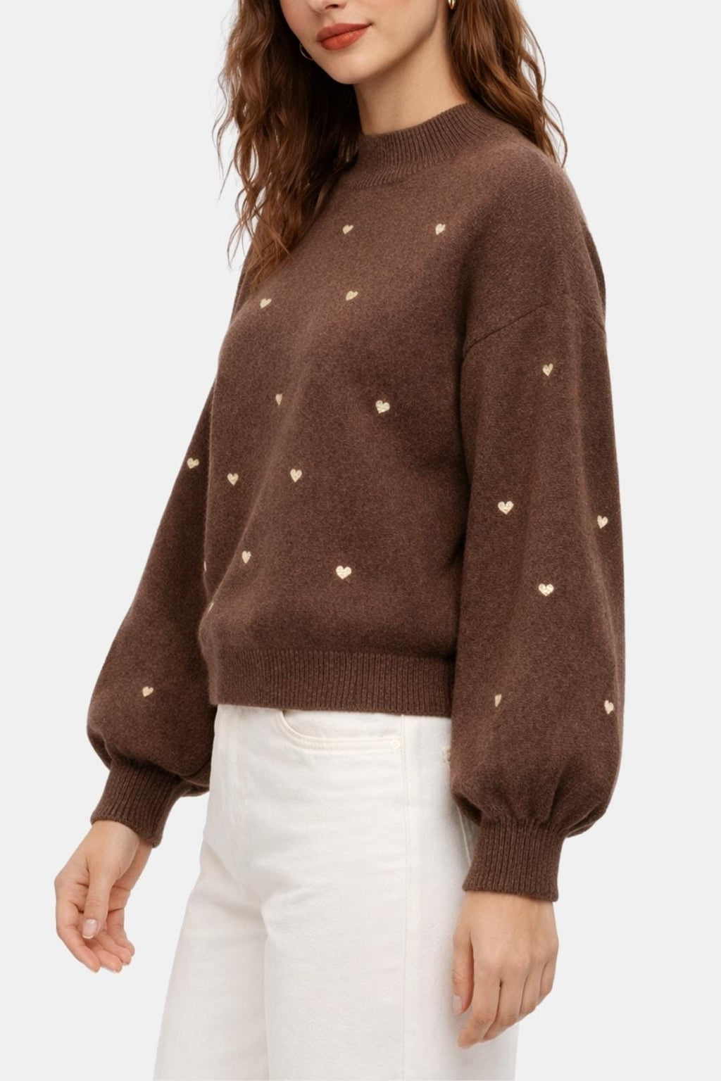 Nella – Heart Pattern Knitted Sweater