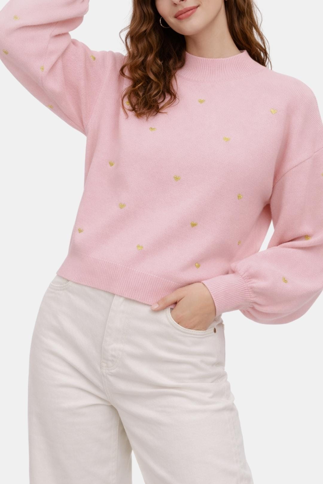 Nella – Heart Pattern Knitted Sweater