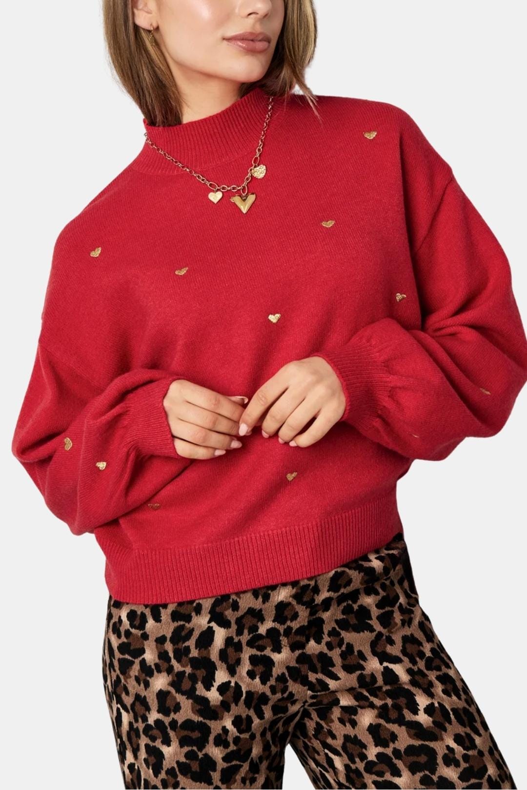 Nella – Heart Pattern Knitted Sweater