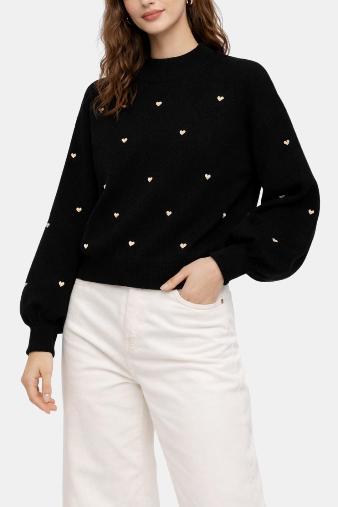 Nella – Heart Pattern Knitted Sweater