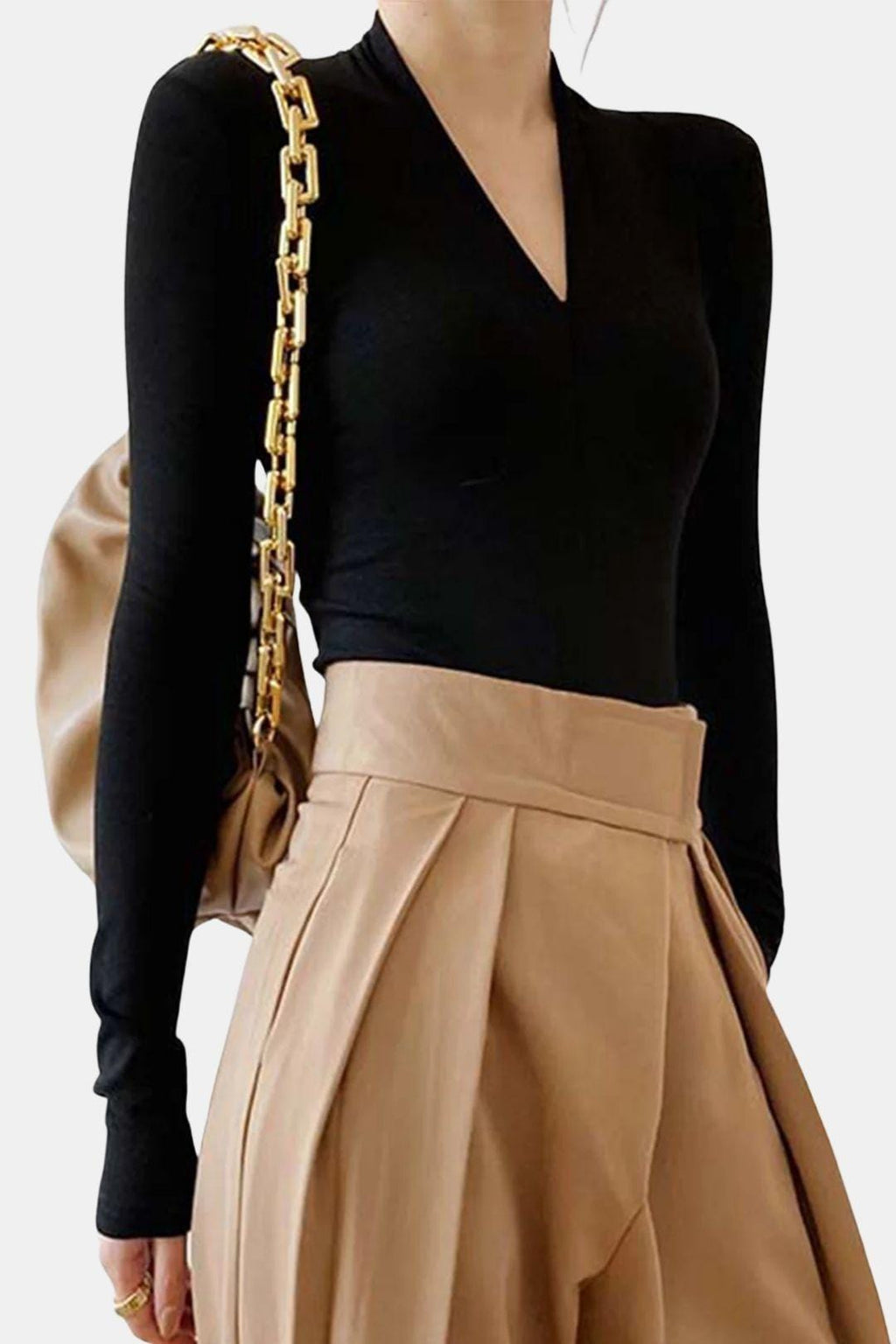 Niana – Solid Long Sleeve Knit Top