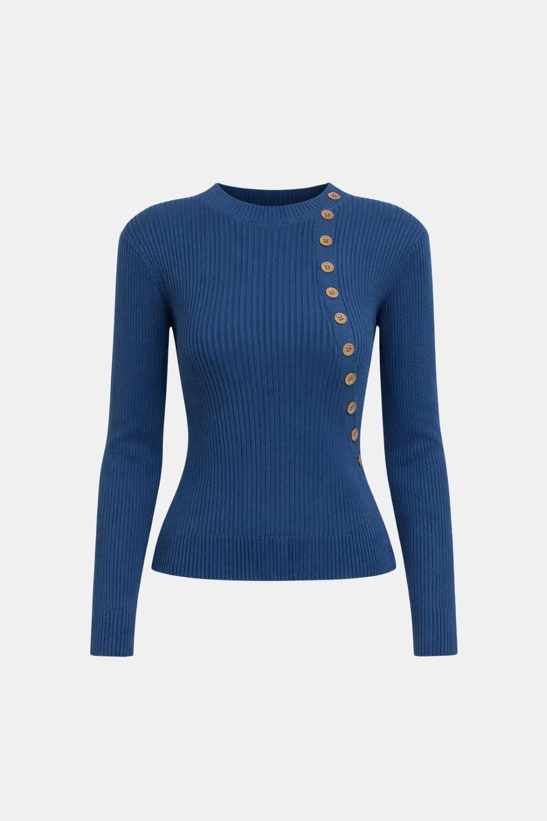 Nyssa – Mock Neck Ribbed Knit Top