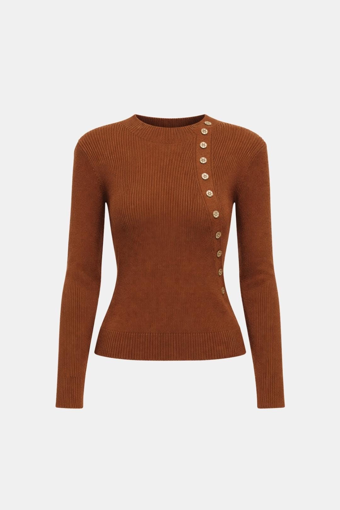 Nyssa – Mock Neck Ribbed Knit Top