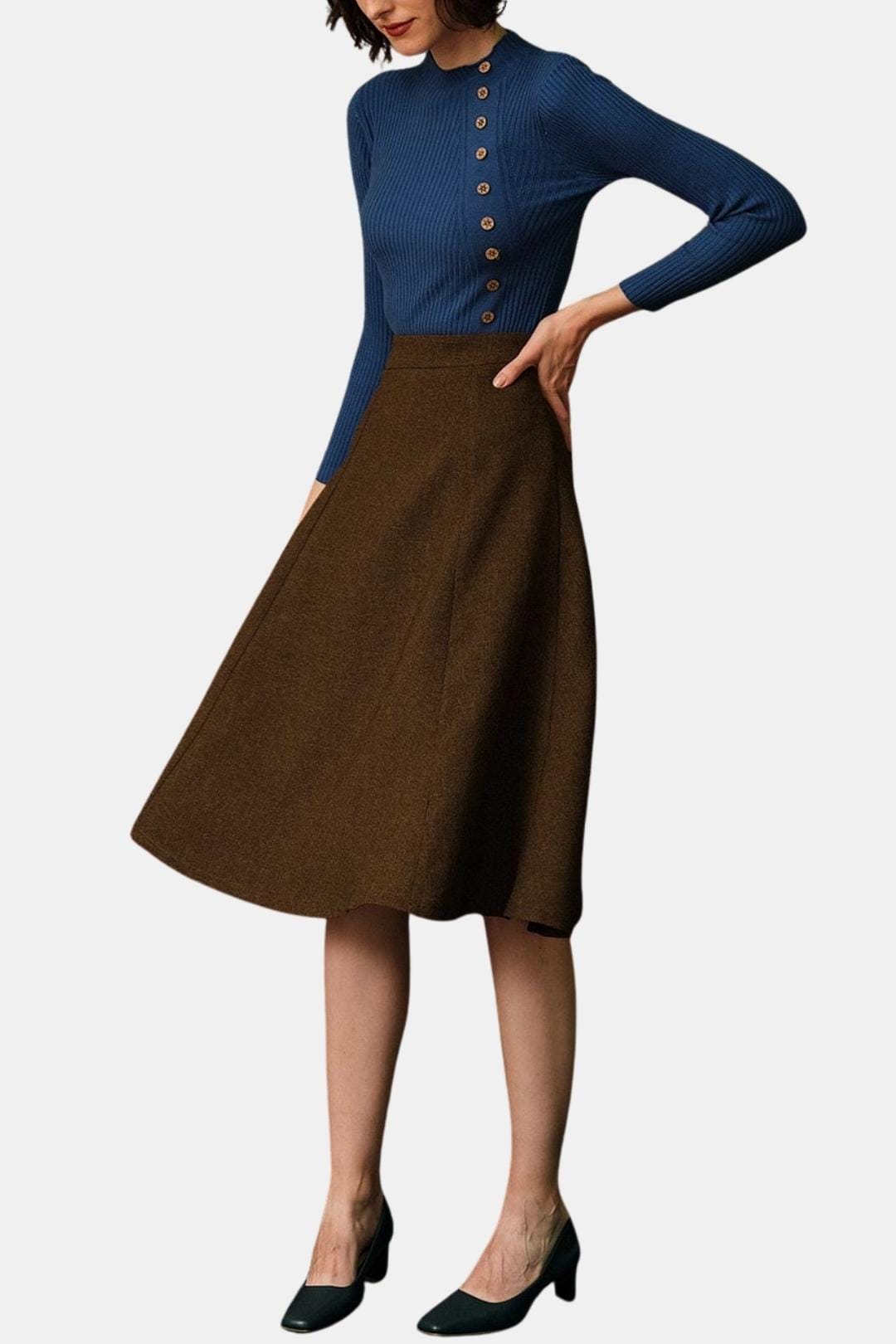 Nyssa – Mock Neck Ribbed Knit Top