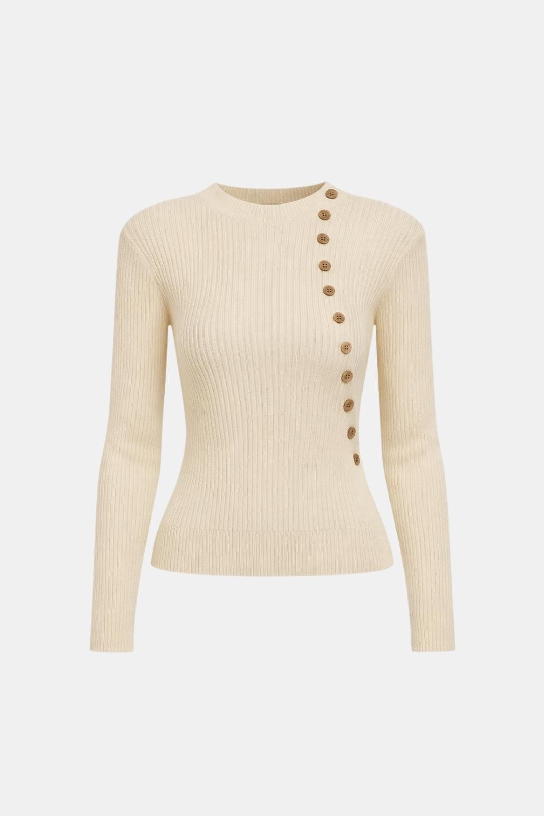 Nyssa – Mock Neck Ribbed Knit Top