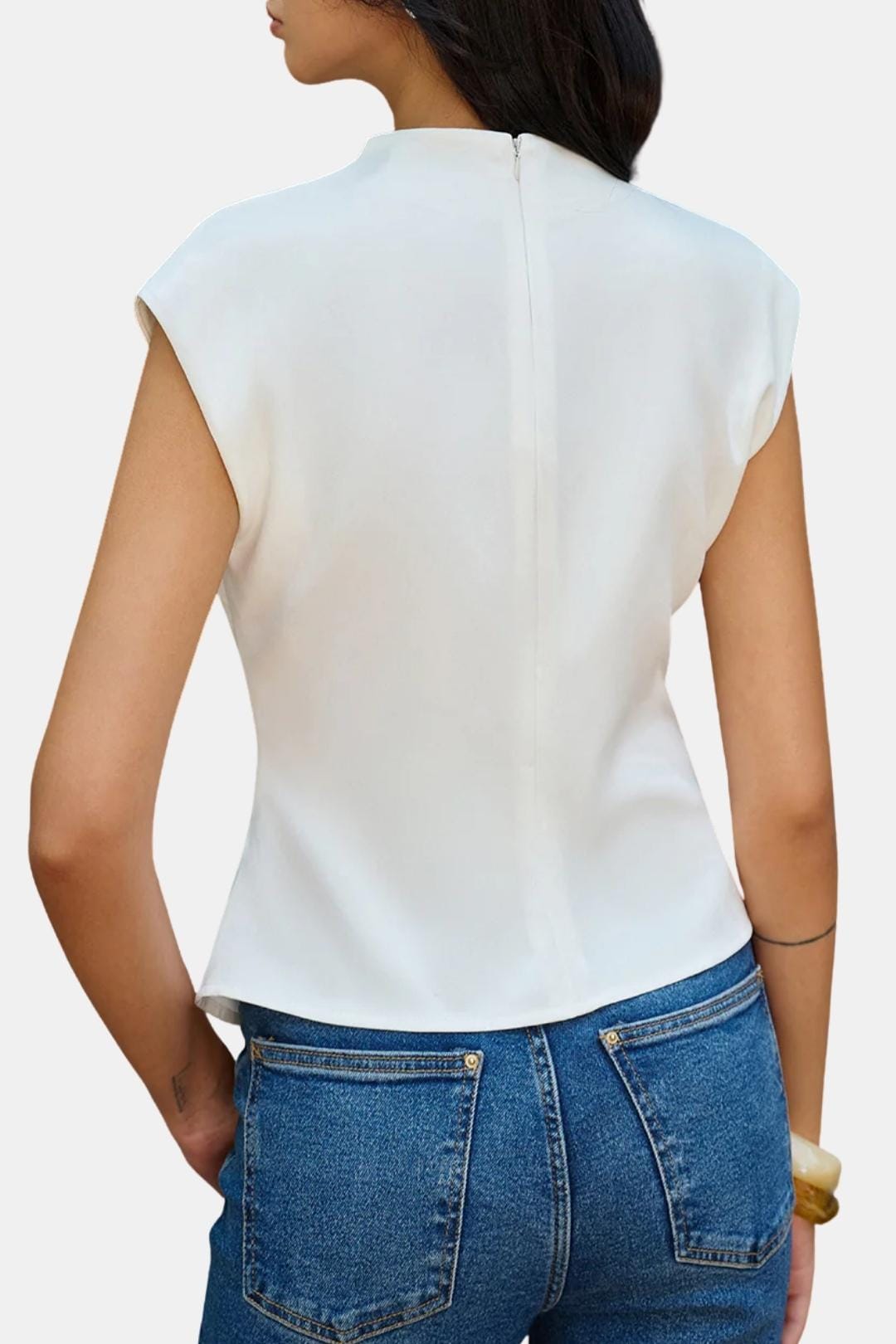 Orvella – Ruched Waist Sleeveless Top