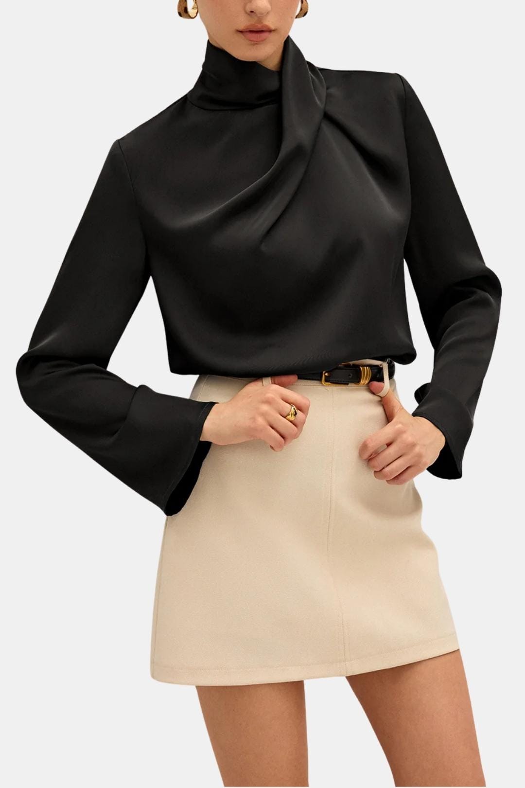 Ravella – Draped High Neck Blouse