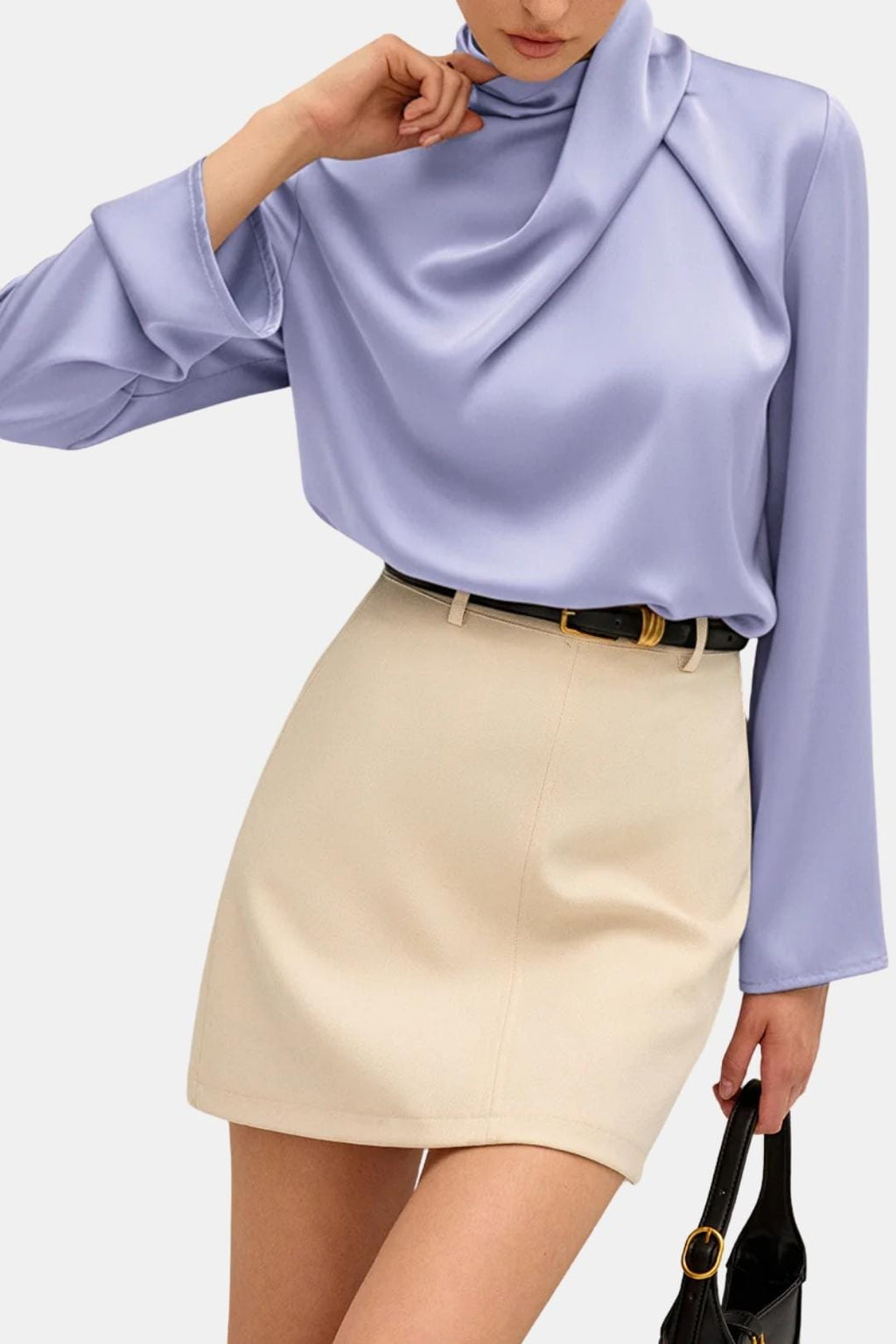 Ravella – Draped High Neck Blouse