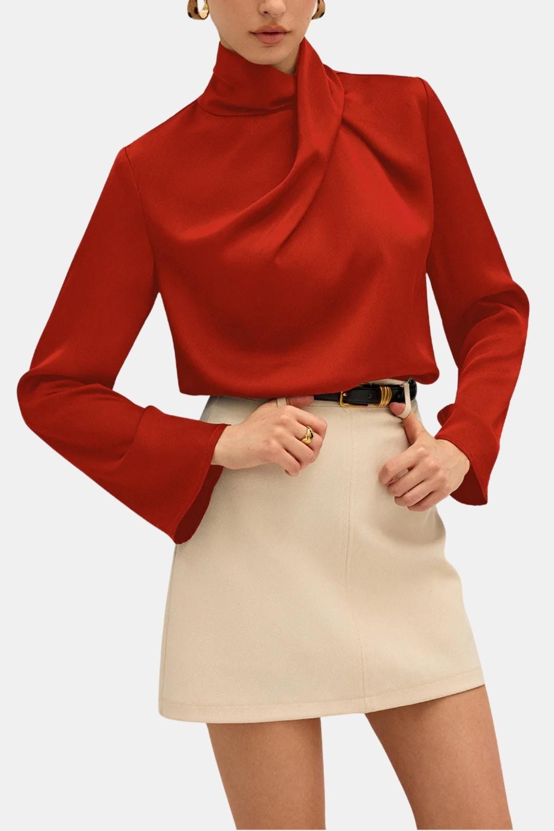 Ravella – Draped High Neck Blouse