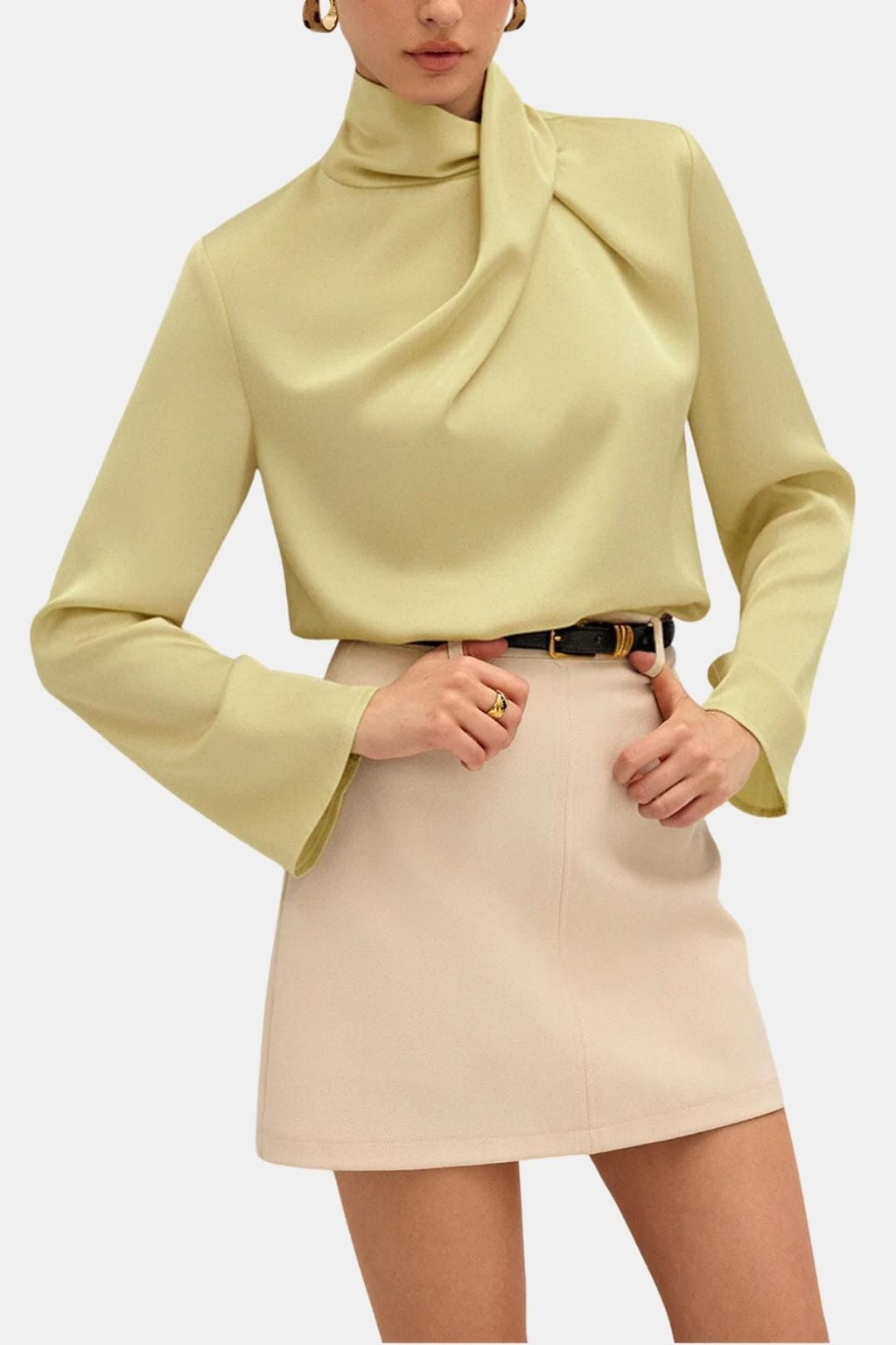 Ravella – Draped High Neck Blouse