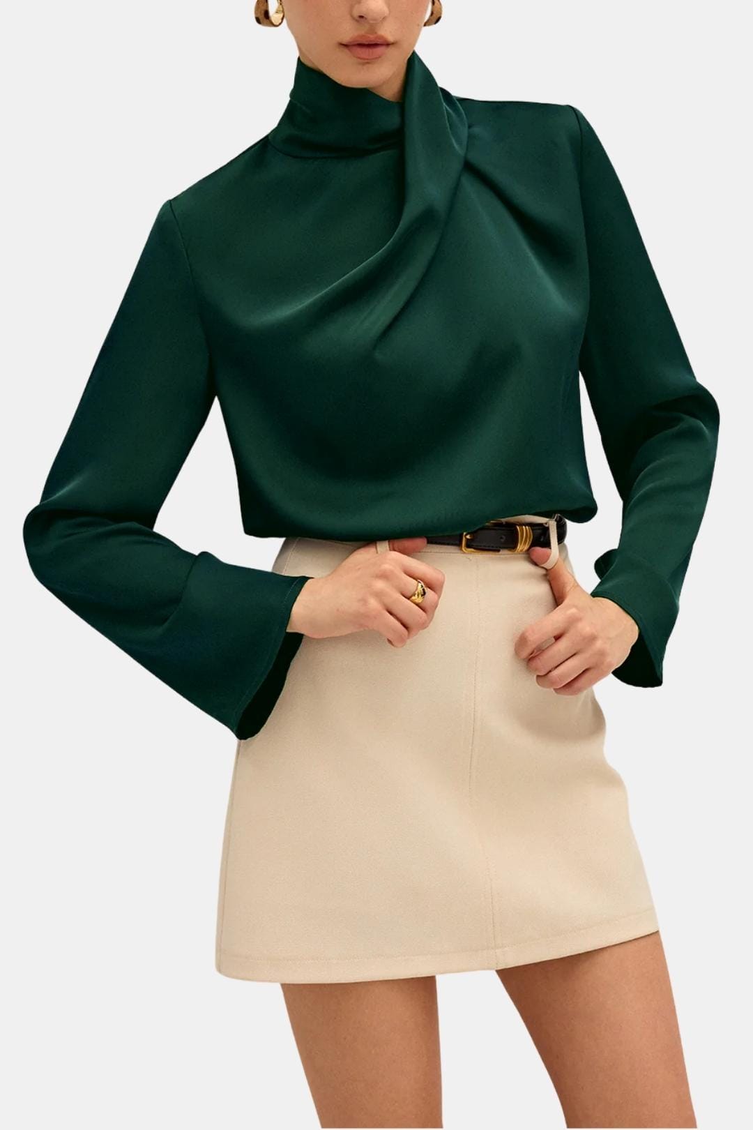 Ravella – Draped High Neck Blouse