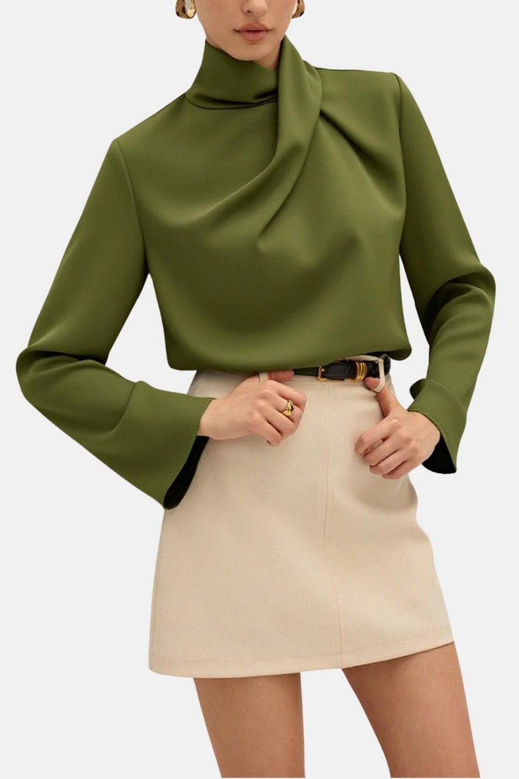 Ravella – Draped High Neck Blouse