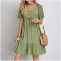 Short Peplum V-Neck Summer Dress