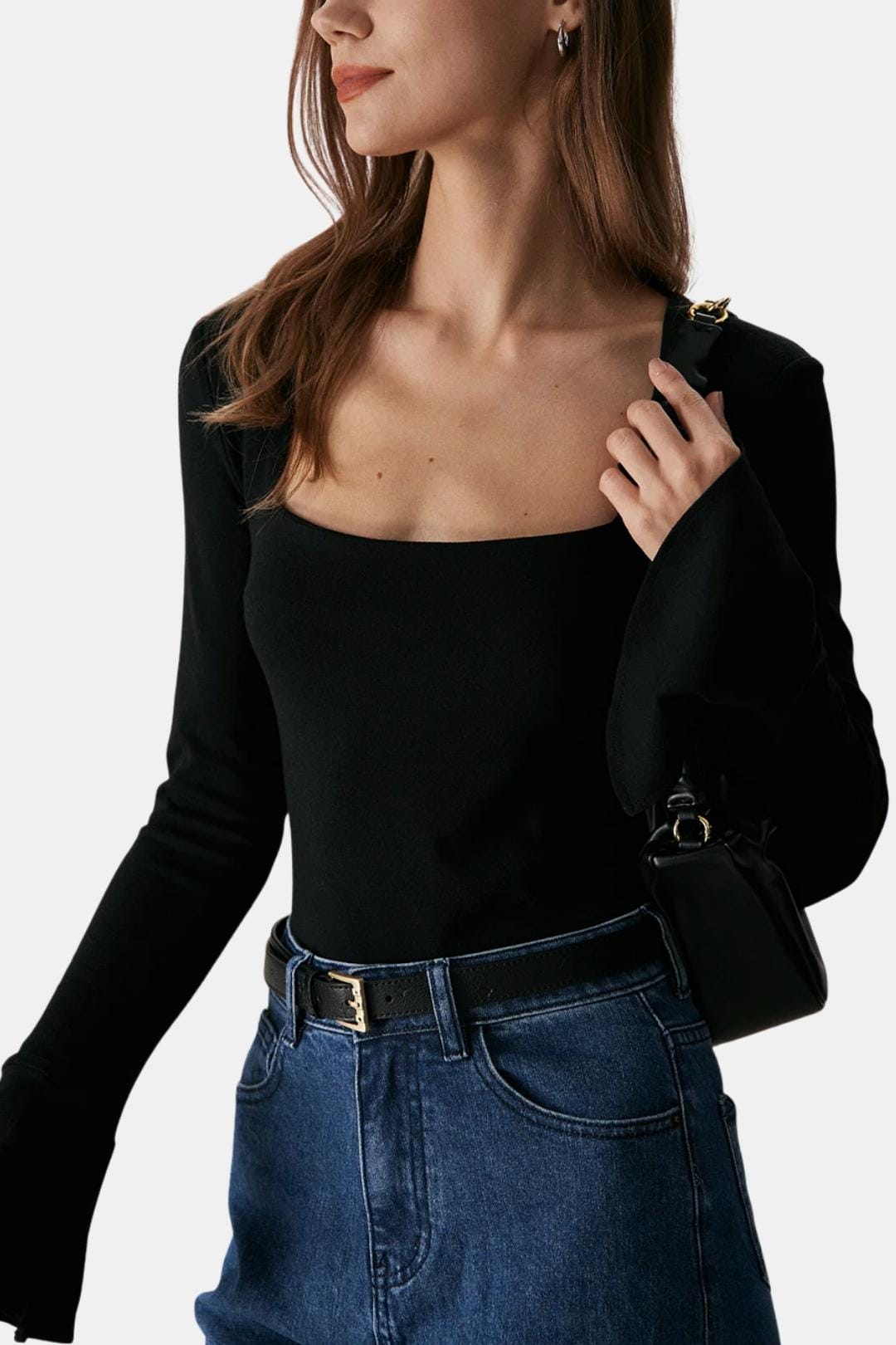 Thalassa – Square Neck Slit Flare Sleeve Tee