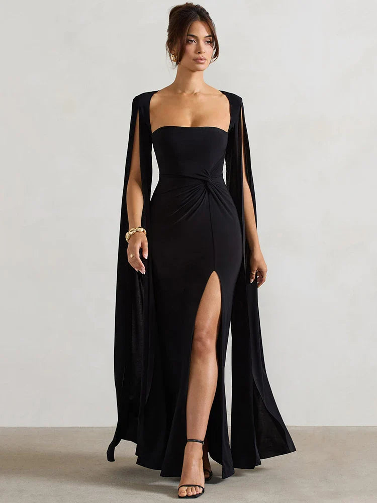 Women's Cape Sleeve Evening Gown