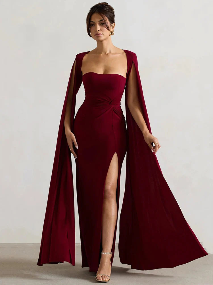 Women's Cape Sleeve Evening Gown