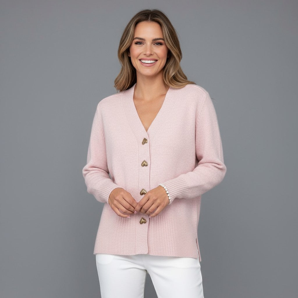 Meya | Cardigan with Heart Shaped Buttons