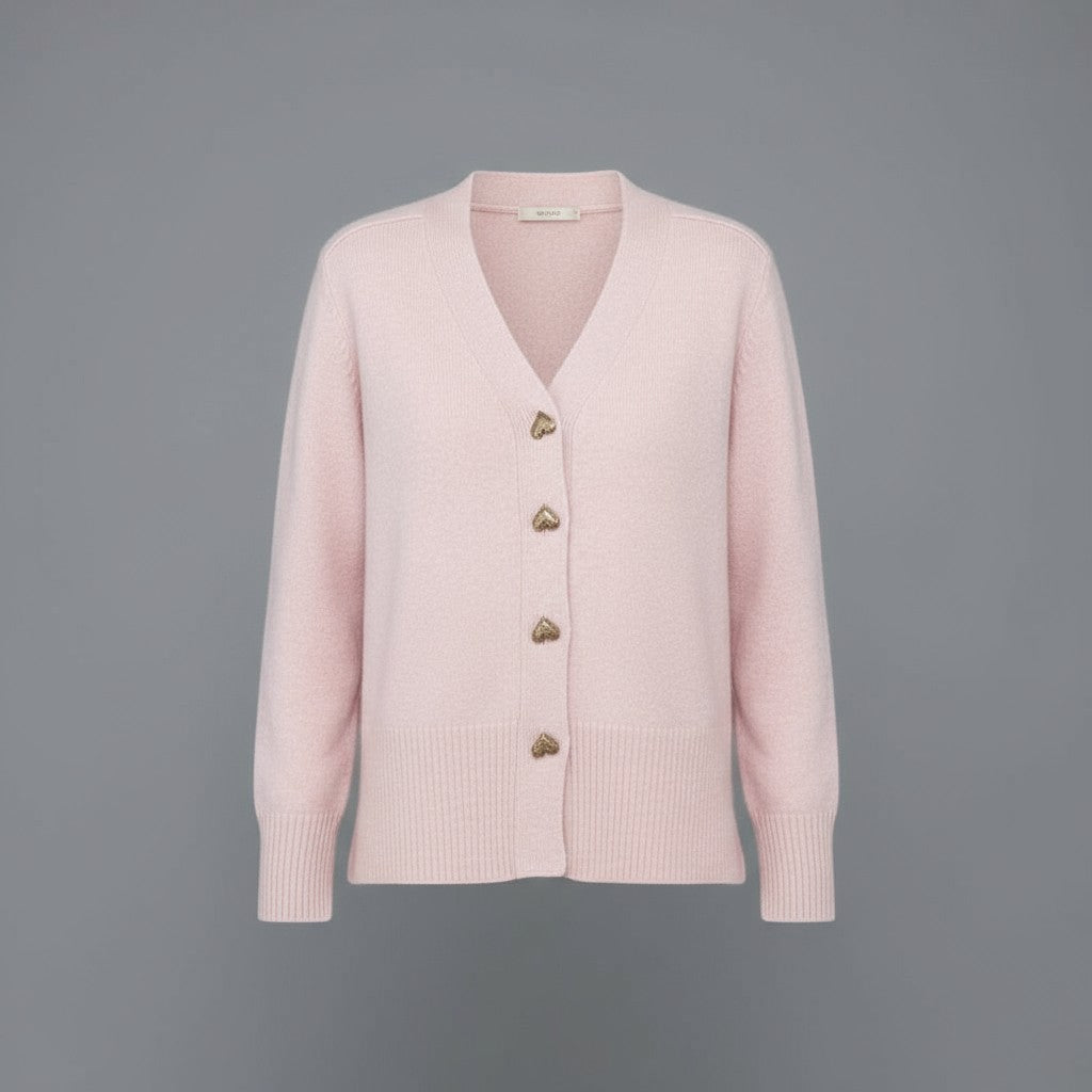 Meya | Cardigan with Heart Shaped Buttons