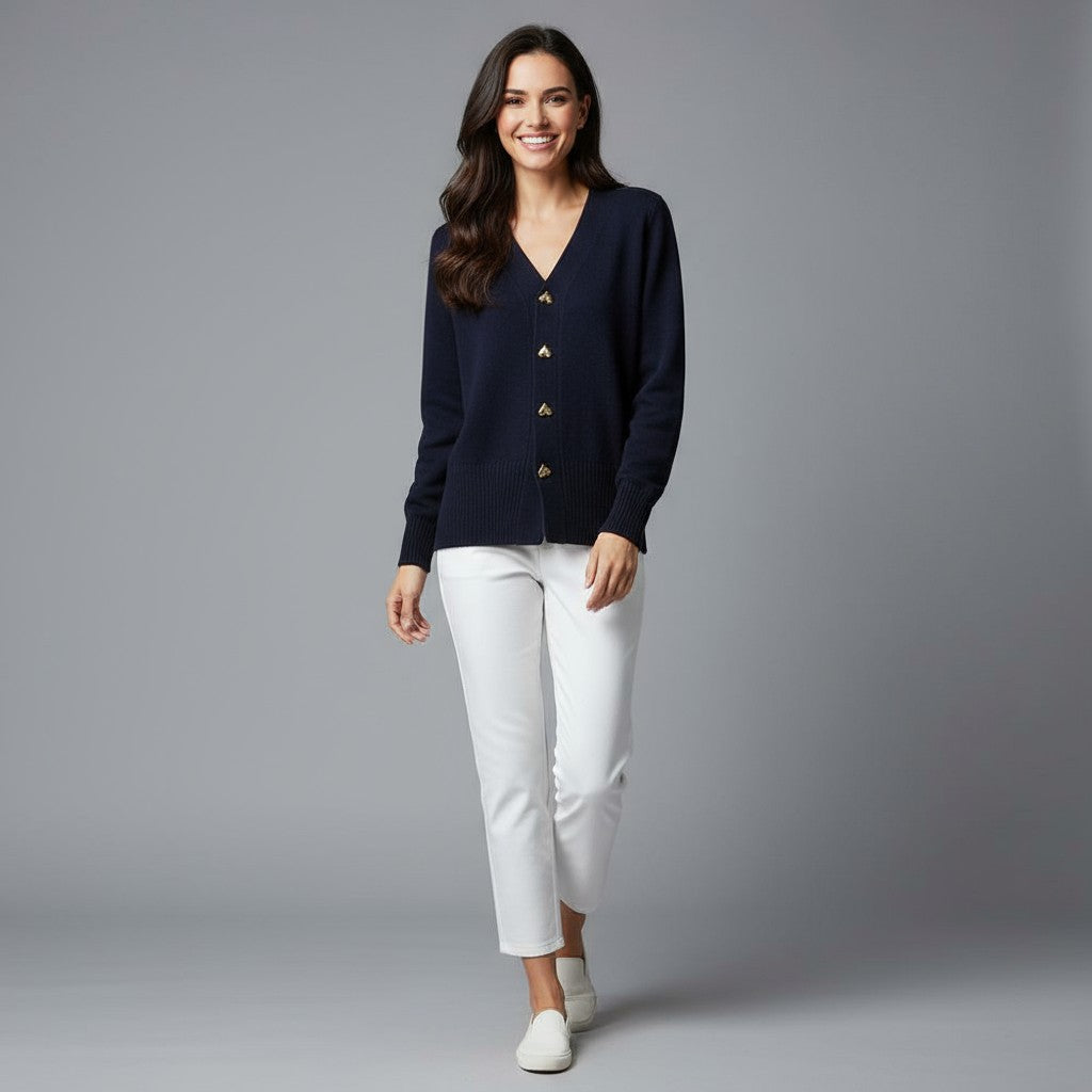 Meya | Cardigan with Heart Shaped Buttons