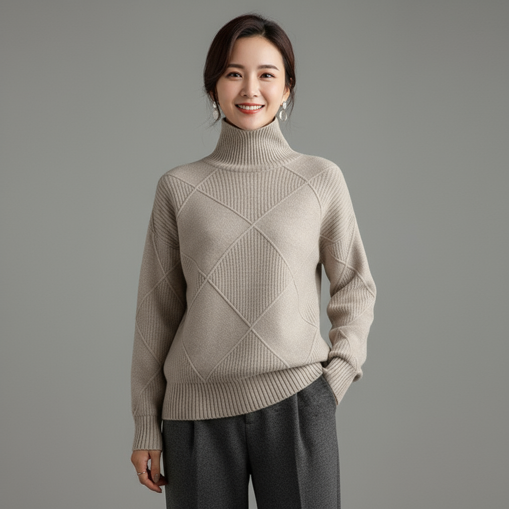 Emily | Diamond Knit Cashmere Sweater